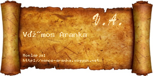 Vámos Aranka névjegykártya