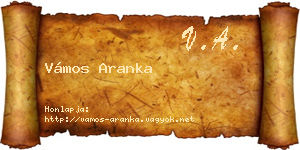 Vámos Aranka névjegykártya