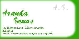 aranka vamos business card